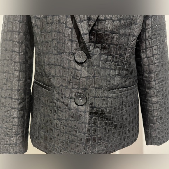Chicos Sephia Croc Embossed blazer jacket Black Chicos size 0 Small - Picture 3 of 7